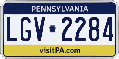 PA license plate LGV2284
