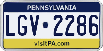 PA license plate LGV2286