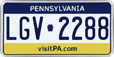 PA license plate LGV2288