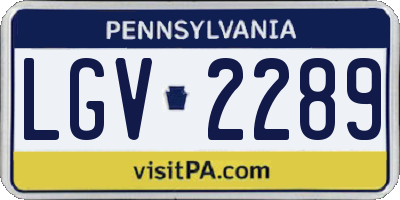 PA license plate LGV2289