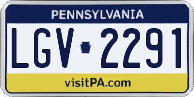 PA license plate LGV2291