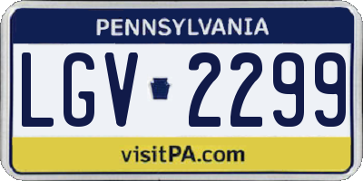 PA license plate LGV2299