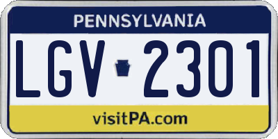 PA license plate LGV2301