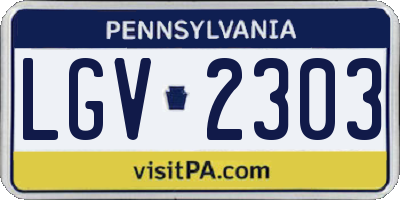 PA license plate LGV2303