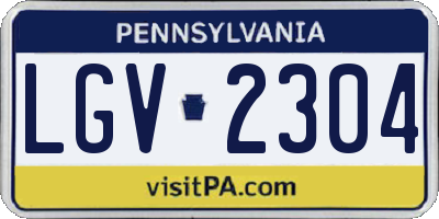 PA license plate LGV2304