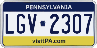 PA license plate LGV2307