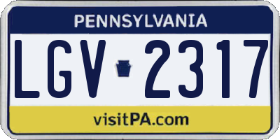 PA license plate LGV2317