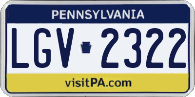 PA license plate LGV2322