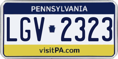 PA license plate LGV2323