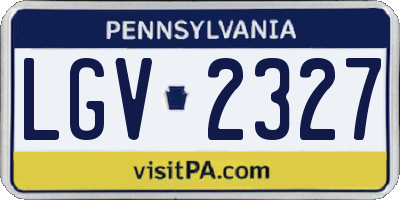 PA license plate LGV2327