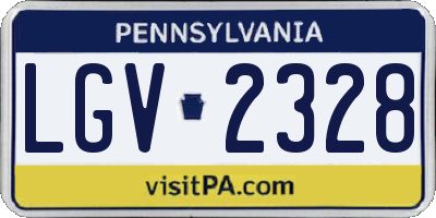 PA license plate LGV2328