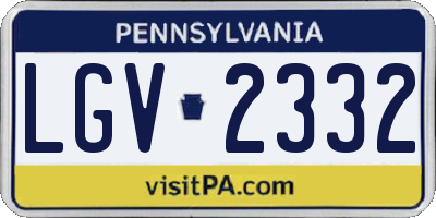 PA license plate LGV2332
