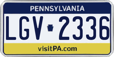 PA license plate LGV2336