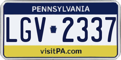PA license plate LGV2337