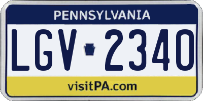 PA license plate LGV2340