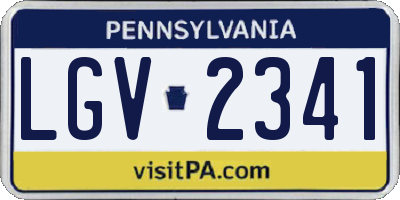 PA license plate LGV2341