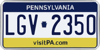 PA license plate LGV2350