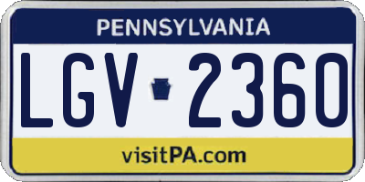 PA license plate LGV2360