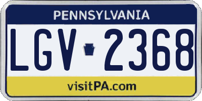 PA license plate LGV2368