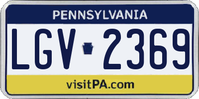 PA license plate LGV2369