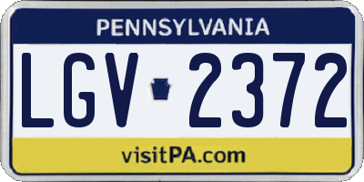 PA license plate LGV2372