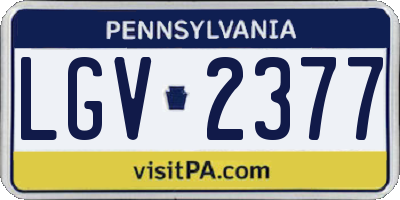 PA license plate LGV2377