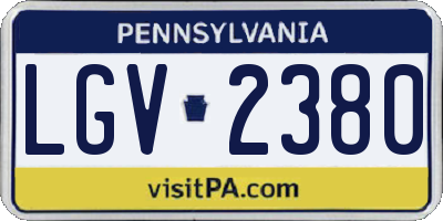PA license plate LGV2380