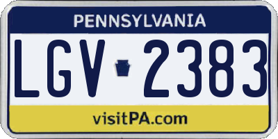 PA license plate LGV2383