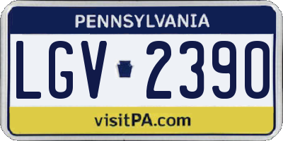 PA license plate LGV2390