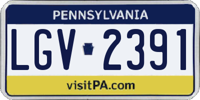 PA license plate LGV2391