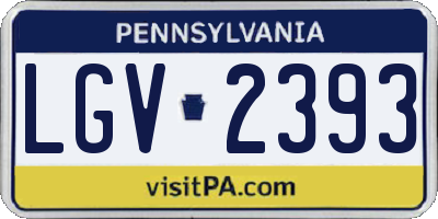 PA license plate LGV2393