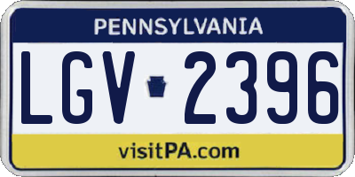 PA license plate LGV2396