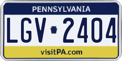 PA license plate LGV2404
