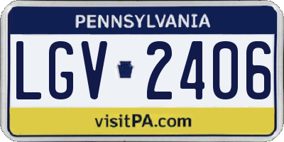 PA license plate LGV2406