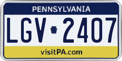 PA license plate LGV2407