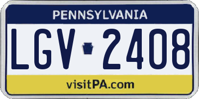 PA license plate LGV2408