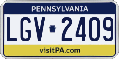 PA license plate LGV2409