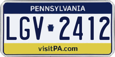 PA license plate LGV2412