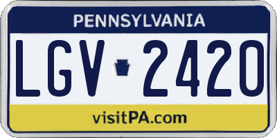 PA license plate LGV2420