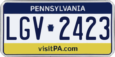 PA license plate LGV2423