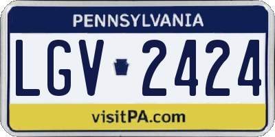 PA license plate LGV2424