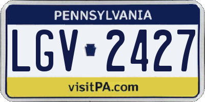 PA license plate LGV2427
