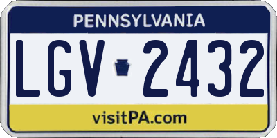 PA license plate LGV2432