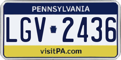 PA license plate LGV2436
