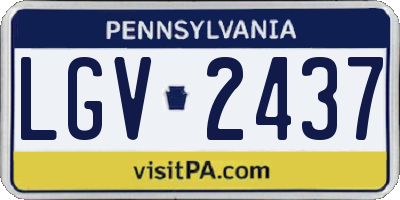 PA license plate LGV2437
