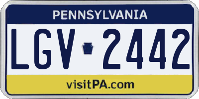 PA license plate LGV2442