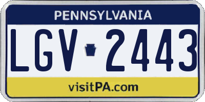 PA license plate LGV2443