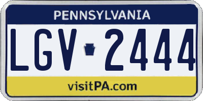 PA license plate LGV2444