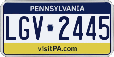 PA license plate LGV2445