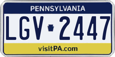 PA license plate LGV2447